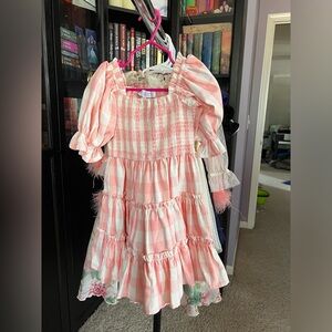 Ivy City Co. Pink and White Checkered Dress, Size 3T